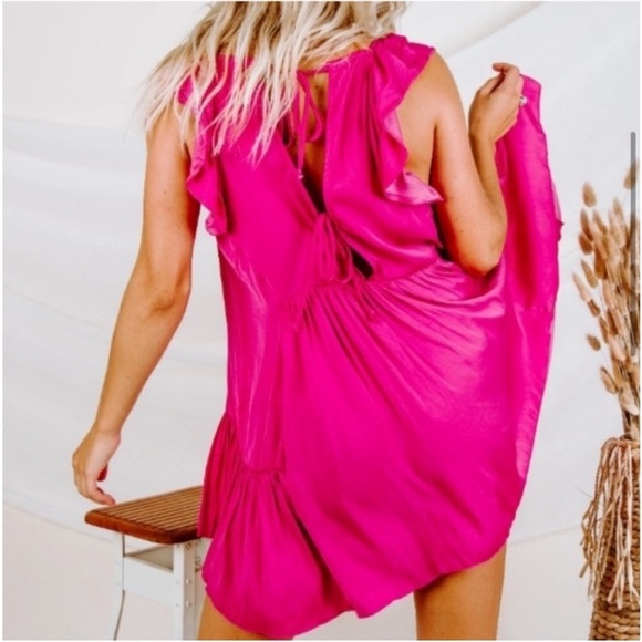 Free People Want Your Love Fuchsia Summer Dress Medium - Picture 2 of 12
